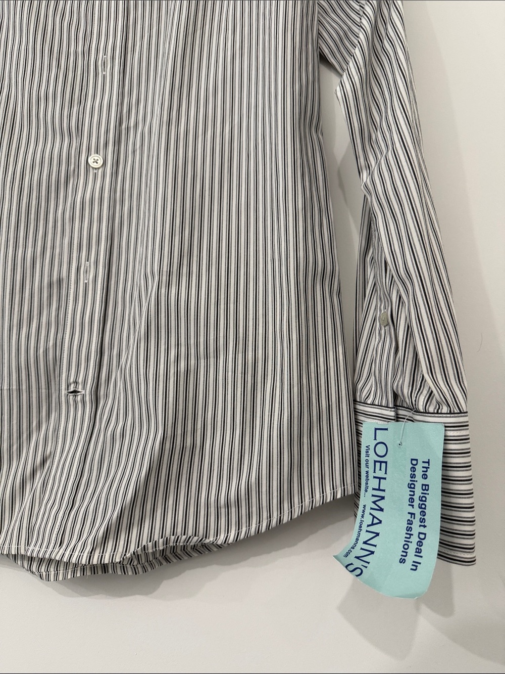 Men's Classic Gray Stripe Dress Shirt - Long Sleeve